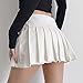 BANLUX Womens Short Skirts - Split Pleated Skirt Women Summer High Waist A-Line Slim Mini Skirt Grey Preppy Tennis Vintage Casual Skirt, White,S