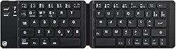 Mini Teclado Dobrável Bluetooth Sem Fio ABNT2 para Celular, Tablet e PC, Recarregável, Portátil, Ultra Compacto, Armor 30x8,5cm (Preto)
