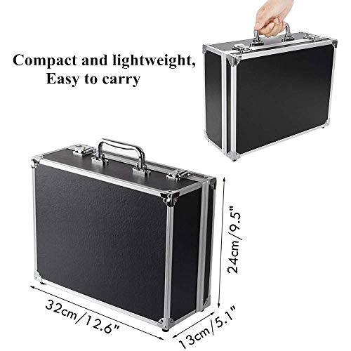 Tattoo Kit Box Case - Autdor Tattoo Kit Case Box 12.6" X 9.5" X 5.1" W/Lock Key Aluminum Makeup Travel Carry Box Storage Case With Sponge For Tattoo Equipment Supplies Makeup Tools #TOP1