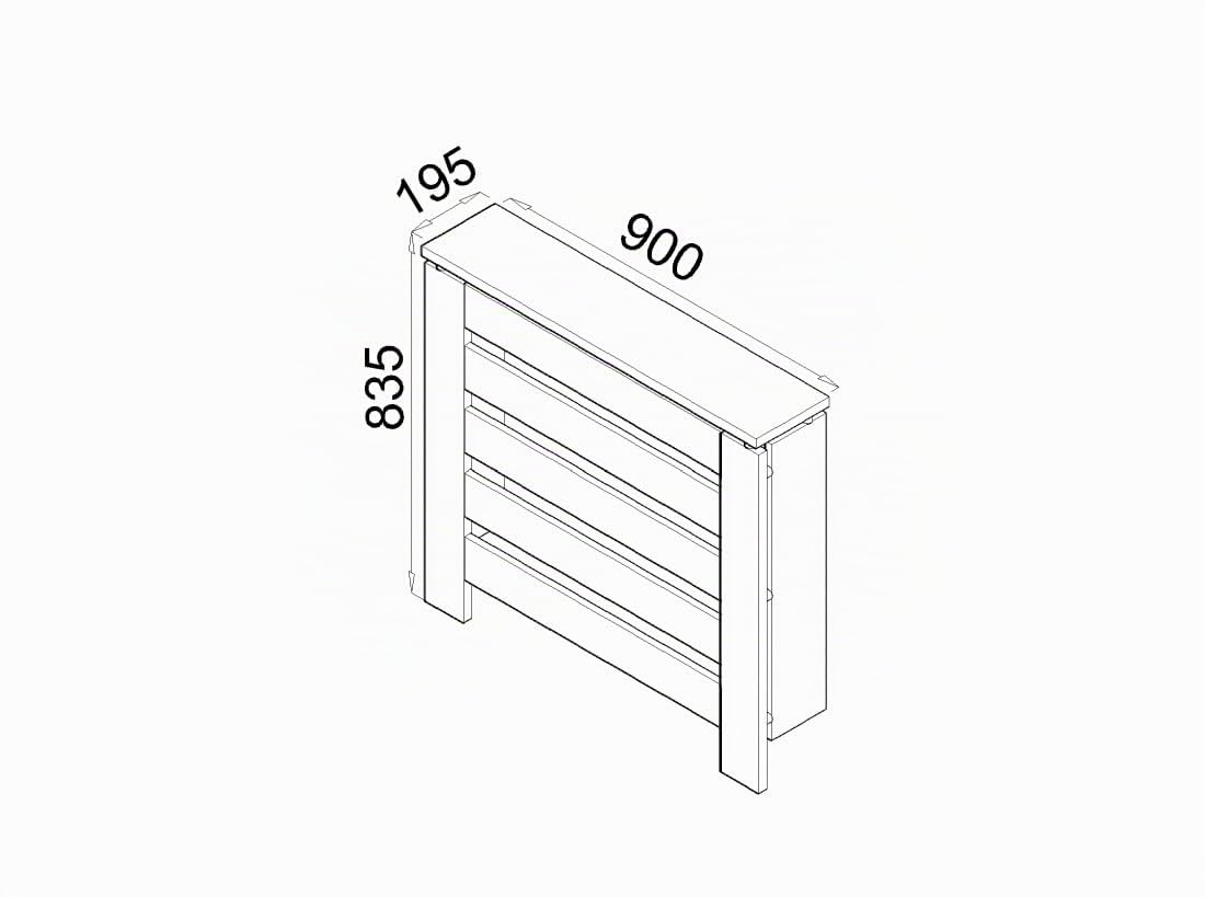 D&J Muebles Kit Cubre Radiador Roble y Blanco Moderno Hércules 90cm | Mueble Decorativo con Listones | Oculta Radiador con Fácil Montaje | (60cm - 90cm - 120cm) 90x83,5x19,5