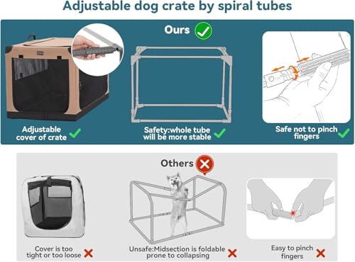 PETSFIT Caixa portátil para cães, com laterais macias – 66 cm, leve, fácil de configurar, caixa de v