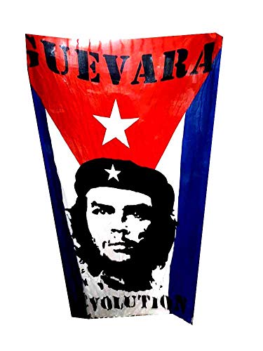 Paréo Cuba Che Guevara en coton rayon 165x120 cm avec franges