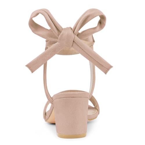 Image of Allegra K Women's Open Toe Ankle Tie Back Block Heels Sandals