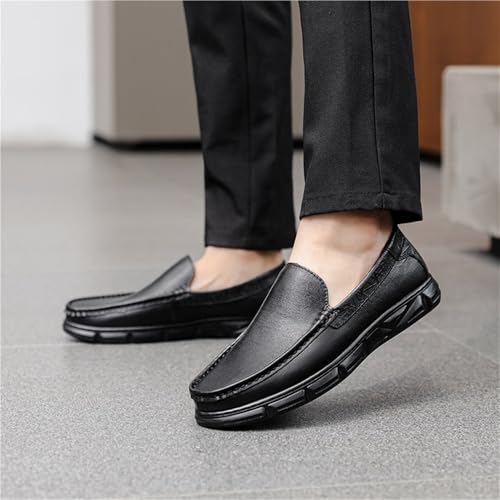 Mens Classic Loafers Slip On Leather Round Toe Comfortable Lightweight for Business Casual Office Work Shoes3