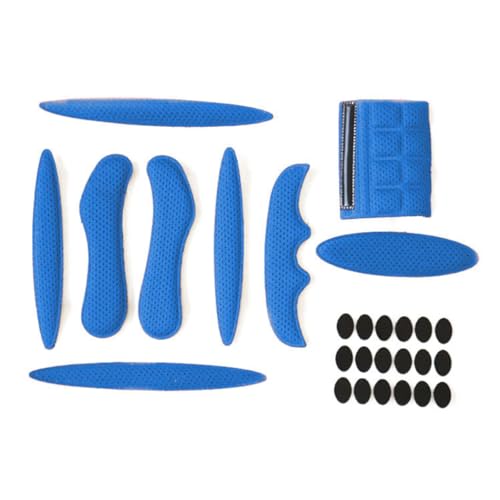1 Sätze Helm Polster-Schaumstoff-Kit blau,Fahrradhelm Polster, Universal Fahrrad Schaumstoff,Fahrradhelm Pads Antikollisionsfutter Schwammschutz,für MTB,Airsoft Helm,Kinderhelm,Motorradhelm-blau
