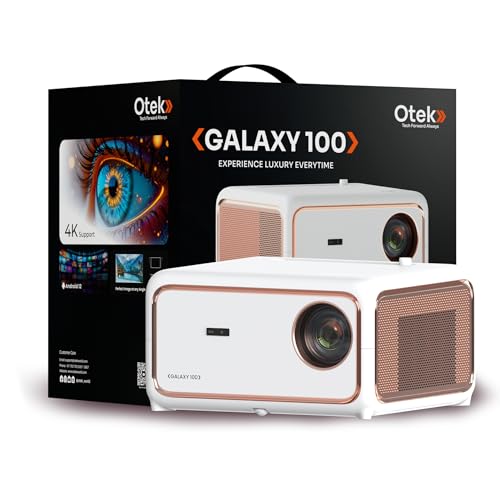 Image of OTEK Galaxy100 Smart Projector, Inbuilt Netflix & Prime, 1080P Native, 1100 ANSI Lumens, Auto Focus & Keystone, WiFi 6 & BT 5.4, 220 inch Display, Dual 8W Speakers
