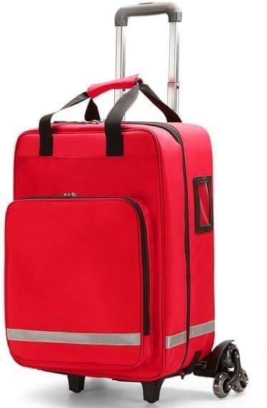Emergency Treatment Backpack Large Capacity First Aid Bag for Car Hiking Camping Travel with Tie Rod(Red)