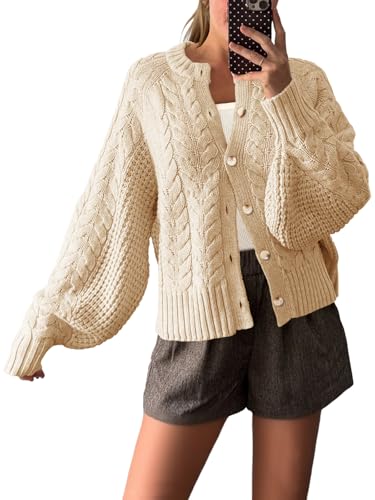 Saodimallsu Womens Cable Knit Cardigan Sweaters...