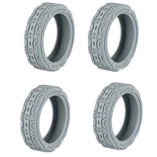YiNLuax 4 coperture per ruote per bagagli, in silicone, accessori per viaggi e ufficio, coperture protettive per bagagli, Grigio chiaro, One Size