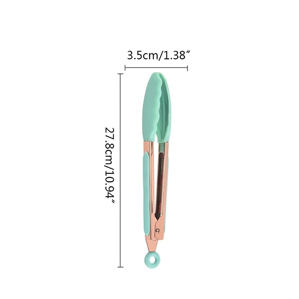 Pinze da Cucina 1 pz. Pinze da Cucina in Acciaio Inox con Punta in Silicone per Alimenti da Cucina, pinze da Barbecue, pinze per griglia antiaderenti (Nere)