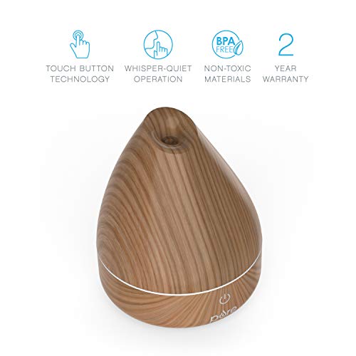 Pure Enrichment Purespa Natural Essential Oil Diffuser (Natural) – 200Ml Water Tank Lasts Up To 10 Hours With Soft Color-Changing Lights And Auto Safety Shut-Off #TOP2