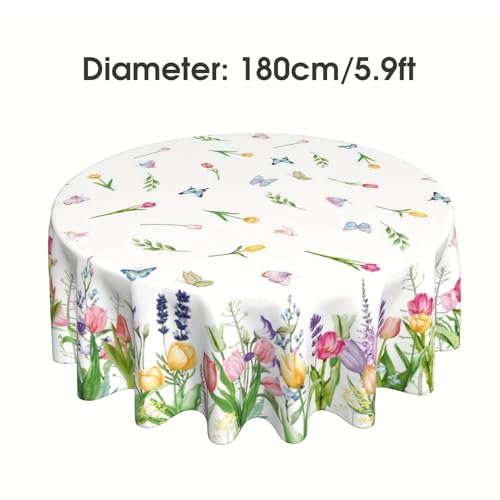 Nappe de printemps ronde pour grand pique-nique en famille et déjeuner de jardin - 7