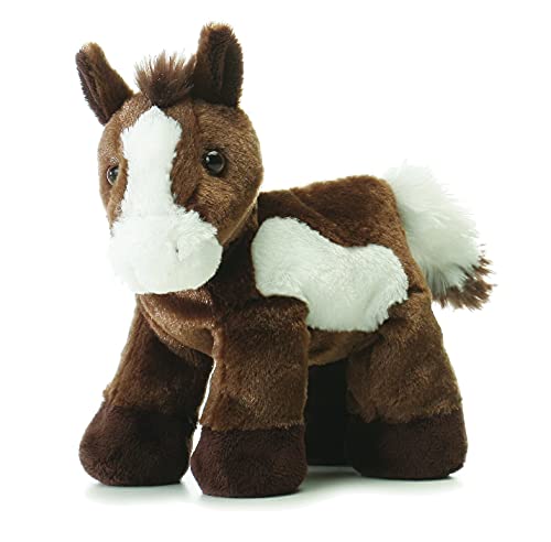 Peluche cheval Aurora World Mini Flopsie marron et blanc de 20 cm