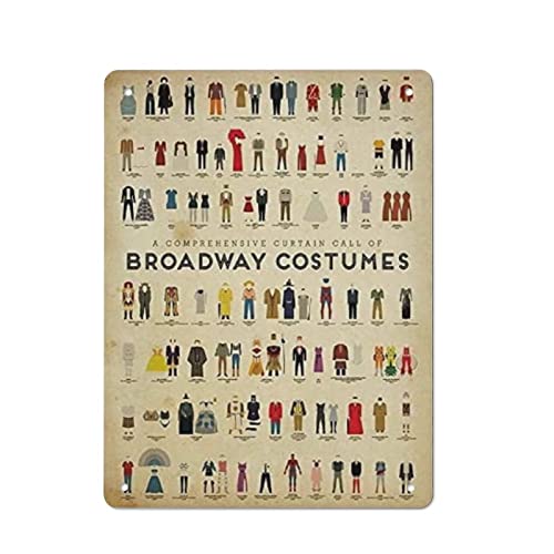AOOEDM Broadway Costume Métal Tin Signs pour Man Cave Funny Art Plaque Murale Cuisine Bar Signe Café Boutique Garage Décoration Murale Décor À Suspendre