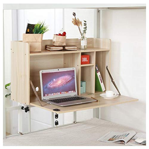 LLRDIAN Escritorio de la computadora de la Cama, Piso Inferior, estantería Colgante, Escritorio Perezoso Plegable, Mesa de Estudio del Dormitorio Mesa de Ordenador Plegable (Color : A)