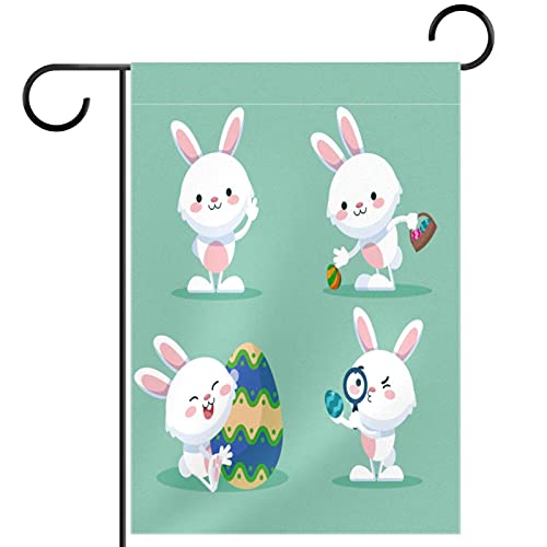 Drapeau de jardin de Pâques double face pour décoration extérieure de saison