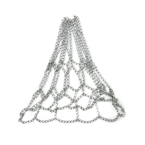 Red de baloncesto para exteriores, red de baloncesto estándar trenzada con cadena de metal, red de baloncesto para interiores y exteriores
