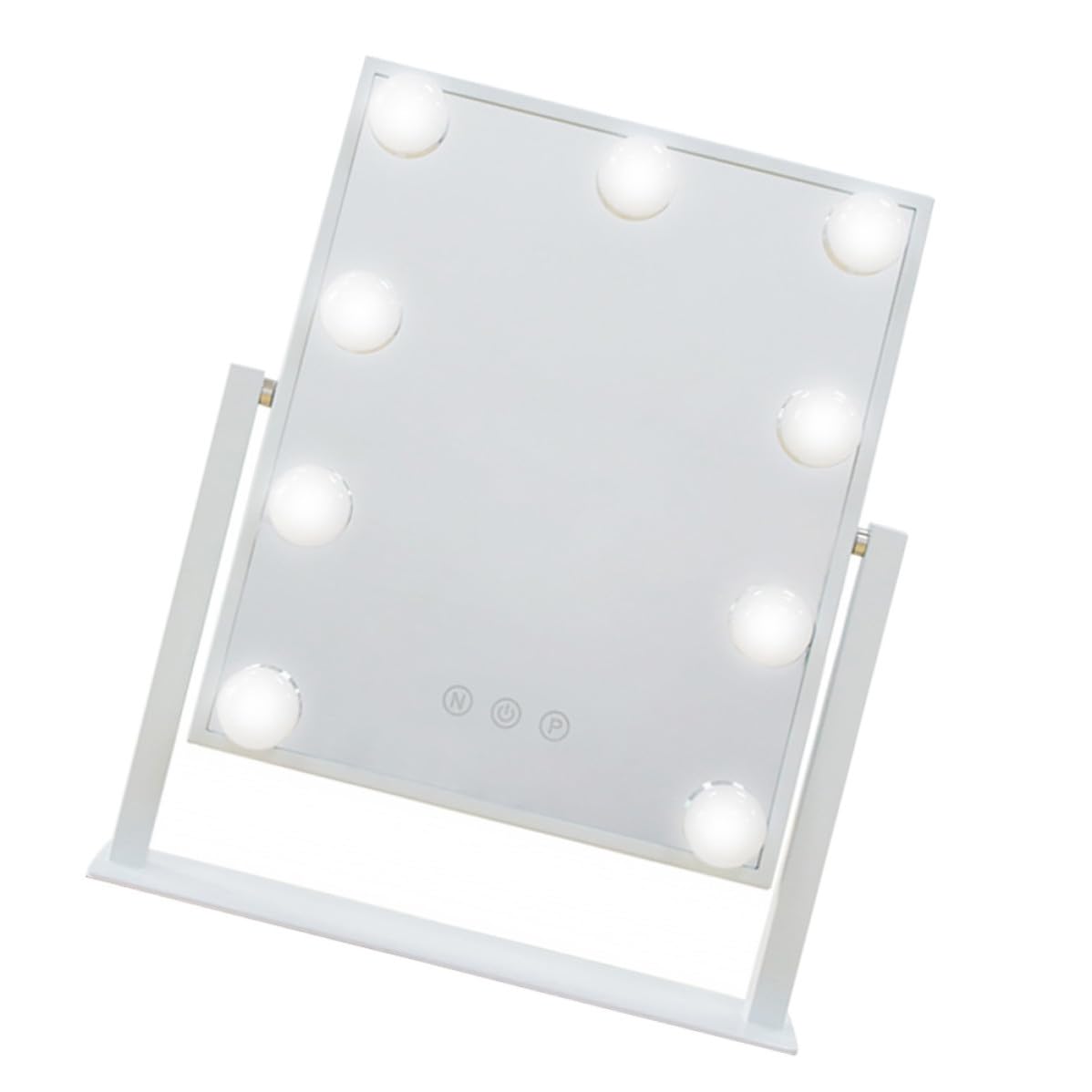 Espejo con luces para maquillaje de mesa: tu tocador ideal en casa con un diseño de metal blanco