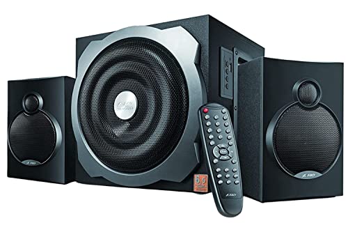 Image of F&D A521X 2.1 Channel Multimedia Speaker (Black) | Wireless Bluetooth Speakers | Subwoofer Satellite Speakers /USB /SD Card | Home Theatre | Powerful Bass | Speaker for Laptop, Pc & Mobile