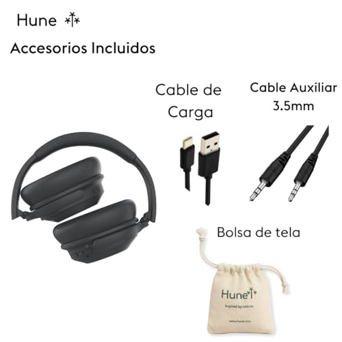 HUNE Auriculares Cascos Inalámbricos Over-Ear con ANC Cancelación de Ruido Activa con Modo Ambiente, hasta 100h Autonomía, IPX4, Bluetooth 5.3, Plástico Reciclado, Marca Modelo Fauna - imagen 6