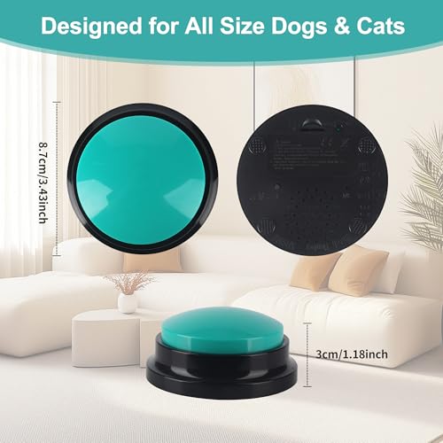 BUCOMTU Buzzer mit Aufnahmefunktion 6 Stück Buzzer Hund Intelligenzspielzeug mit 30 Sekunden Aufnahme Haustier Talking Training Antwort Buzzer für das Training von Haustieren