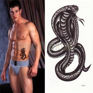 GLucky Tattoo : 10 Sheets Snake Totem Temporary Body Art Waterproof Tattoo Sticker 10 pcs/lot 10255