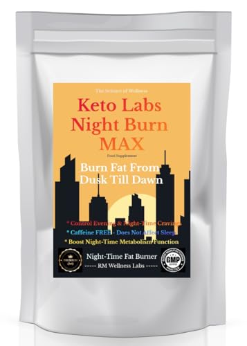 Keto Labs Night Burn MAX - Fat Burners - Boost Night-Time Metabolism - Control Evening Hunger Cravings - Weight Management Tablets - Appetite Suppressant - 30 Tablets (30 Day Supply)