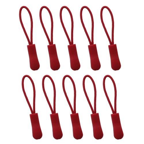 YZSFIRM 10 pcs tirette fermeture éclair remplacement rouge foncé