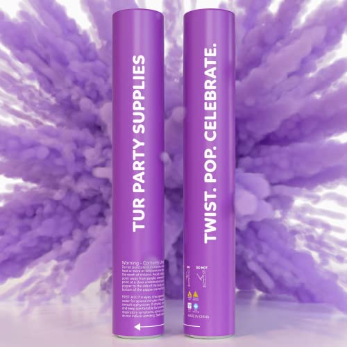 Purple Powder Cannons Smoke Bombs Biodegradable Poppers | 2 Pack | Launch 25 ft Far | 12 inch |...