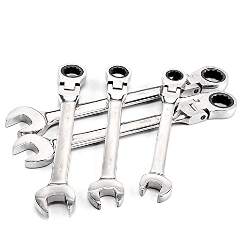MITINGER Spanner Set,Ratchet Spanner Universal Key Ratchet Spanners 180 Degree Pivoting Head Key Wrench Set Car Repair Set Wrenches Hand Tools Ratchet Wrench(12PCS)