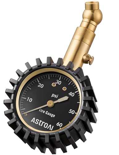 AstroAI Tire Pressure Gauge 0-60 PSI, Large 2' Easy Read Glow Dial Tire Gauge, Certified ANSI B...