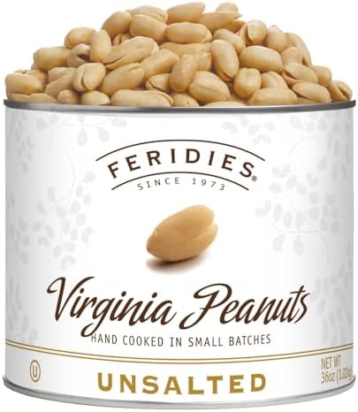 FERIDIES Unsalted Virginia Peanuts, 40 oz Can