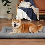 EMME長方形ペットマット ペットベッド 犬用ベッド 長方形 オックスフォード生地 ペット用ベッド 角丸 洗える 清潔やすい 介護 小型 中型 子犬 老犬 マット ペットクッション 滑り止め 寝心地よい 通気 春 夏 秋 冬 通年用 74x48x7.5cmグレーMサイズ