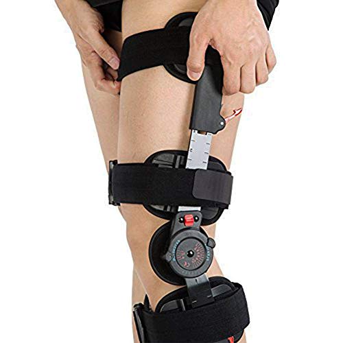 Hinged ROM Knee Brace, Adjustable Post Op Knee Brace Support Pad Orthosis Splint Wrap Medical Orthopedic Stabilizer for Men (No Sling) - Thumbnail 4