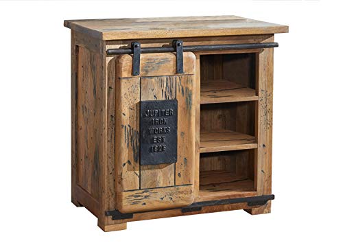 Buffet Industriel - Fer et Bois Massif de manguier laqué - Railway #124