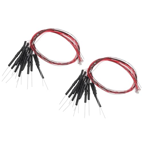 PATIKIL - PATIKIL 0402 Pre-Wired Micro LED, 24 Pcs 3-6V Pre-soldered Mini Light Emitting Diodes Surface Mount Device for Model Building, DIY, Science Projects, 9.8" Length, Orange