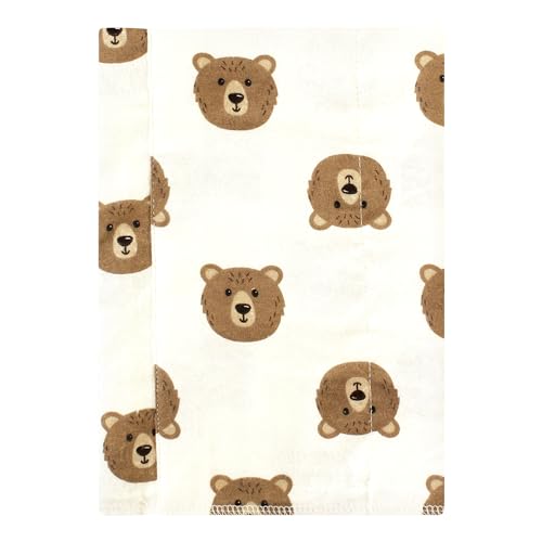 Image of Hudson Baby Unisex Baby Cotton Poly Flannel Burp Cloths, Brown Bear 7 Pack, One Size