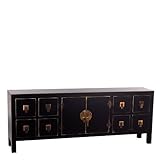  CH DESIGN MOBLES NACHER AXIDECOR - Mueble Auxiliar - Cómoda Oriente Negro 8 Cajones 2 Puertas