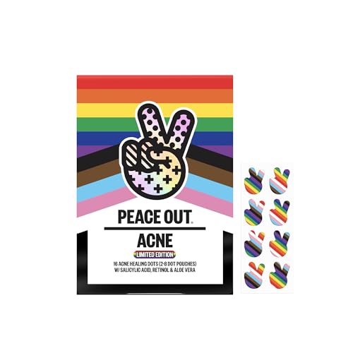 PEACE OUT Acne Day Dot Sheer Hydrocolloid Pimple Patches, Invisible Acne Spot Patches with Encapsulated Salicylic Acid, Retinol, and Aloe Vera (20 count)