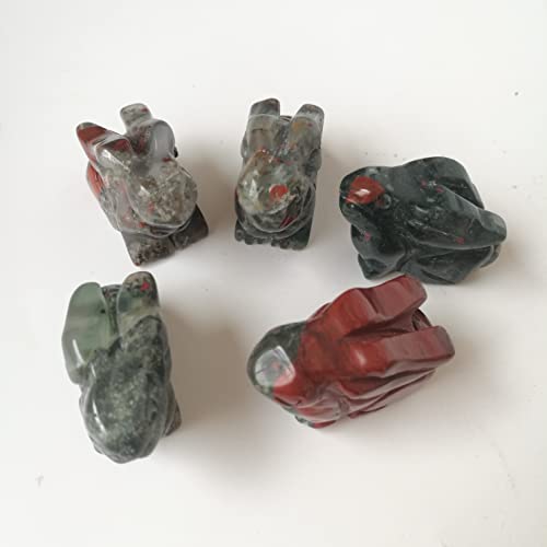 Estatua de conejo tallada en piedra preciosa 3.5 cm miniatura 3