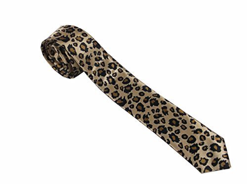 Ll Men's Yellow L&L® Skinny Leopard Pattern Wedding Event Prom Party Plain Necktie Tie Uk