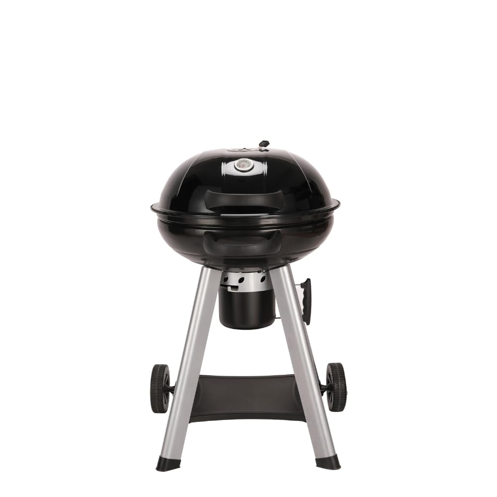 CosmoGrill Original Kettle Charcoal Grill Barbecue 54 cm, Freestanding Portable Large Kettle BBQ Grill with Adjustable Vents, Lid Cover, Thermometer and Ash Catcher | Compact Outdoor Smoker - Black