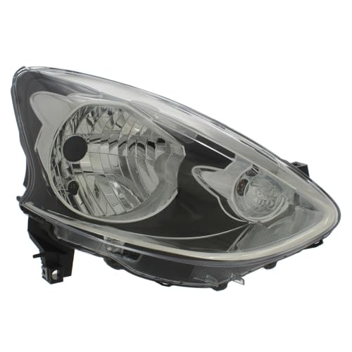 Image of XYZ Parts Replacement Headlight Assembly Electric Adjustment Black Inner Halogen Compatible With Nissan Micra K13 W02A Hatchback 2013-2017 For UK Drivers Side Right Hand