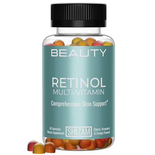 SHIZAM Retinol Vitamin A Gummies Gummy Vitamins for Clear Complexion & Glowing Skin: Anti-Aging Multi-Vitamin for Women: Collagen Booster: Pill/Pills Capsule/Capsules Supplement/Supplements Alt
