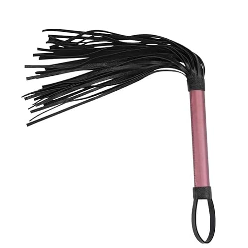 HHAura Leather Flogger Whip, Durable Riding Whip for Horseback Riding, Equestrian Practice & Groundwork, Comfortable Grip Horse Equipment Whip (Black & Wine)