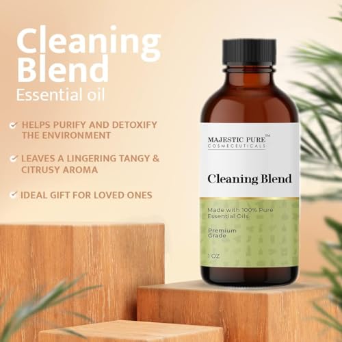 Image of Majestic Pure Cleaning Essential Oil for Diffuser - 1 Fl Oz | Use in diffusers, oil burners and DIY candles to enjoy a pleasant aromatic experience.