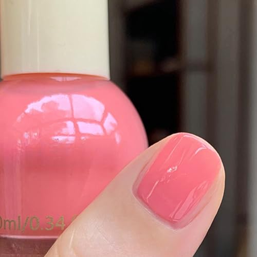 Coral Pink Nail Polish, Jelly Pink Fingernail Polish for Women Gi...