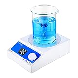 ANZESER Agitador Magnético con Pantalla LCD, Función de Sincronización, Control de Precisión a Baja Velocidad, Velocidad de 250-2000 rpm, Volumen máximo 3500 ml, con Barra de Agitación