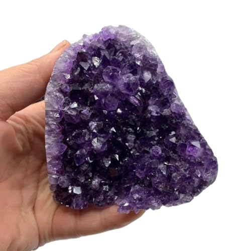 Stone Raw Amethyst Geode Purple Crystal Quartz Cluster Dream Egg Home Decoration(650-700g)