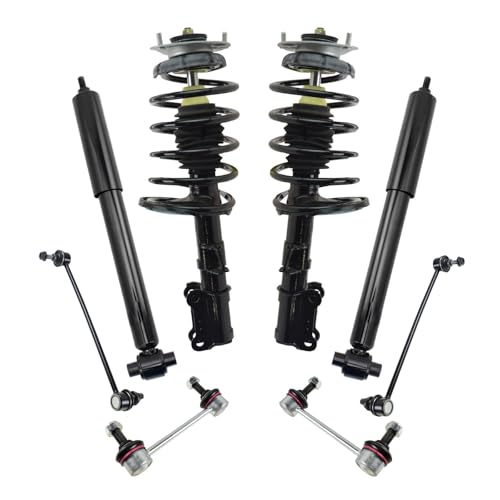 Image of TRQ Front and Rear Suspension Kit Complete Strut & Coil Spring Assembly Shock Absorber Sway Bar Stabilizer Link Compatible with 2001-2009 Volvo S60 1999-2006 S80 2001-2007 V70